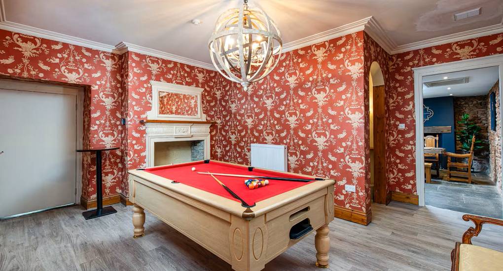 The Games room at the Regal Manor two luxury party house